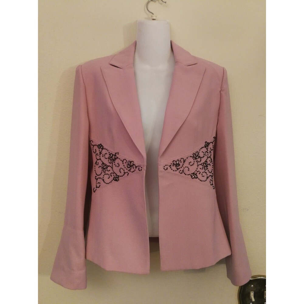 Womens Plaza South Blush Pink Jacket with Rhinostones Size 6P